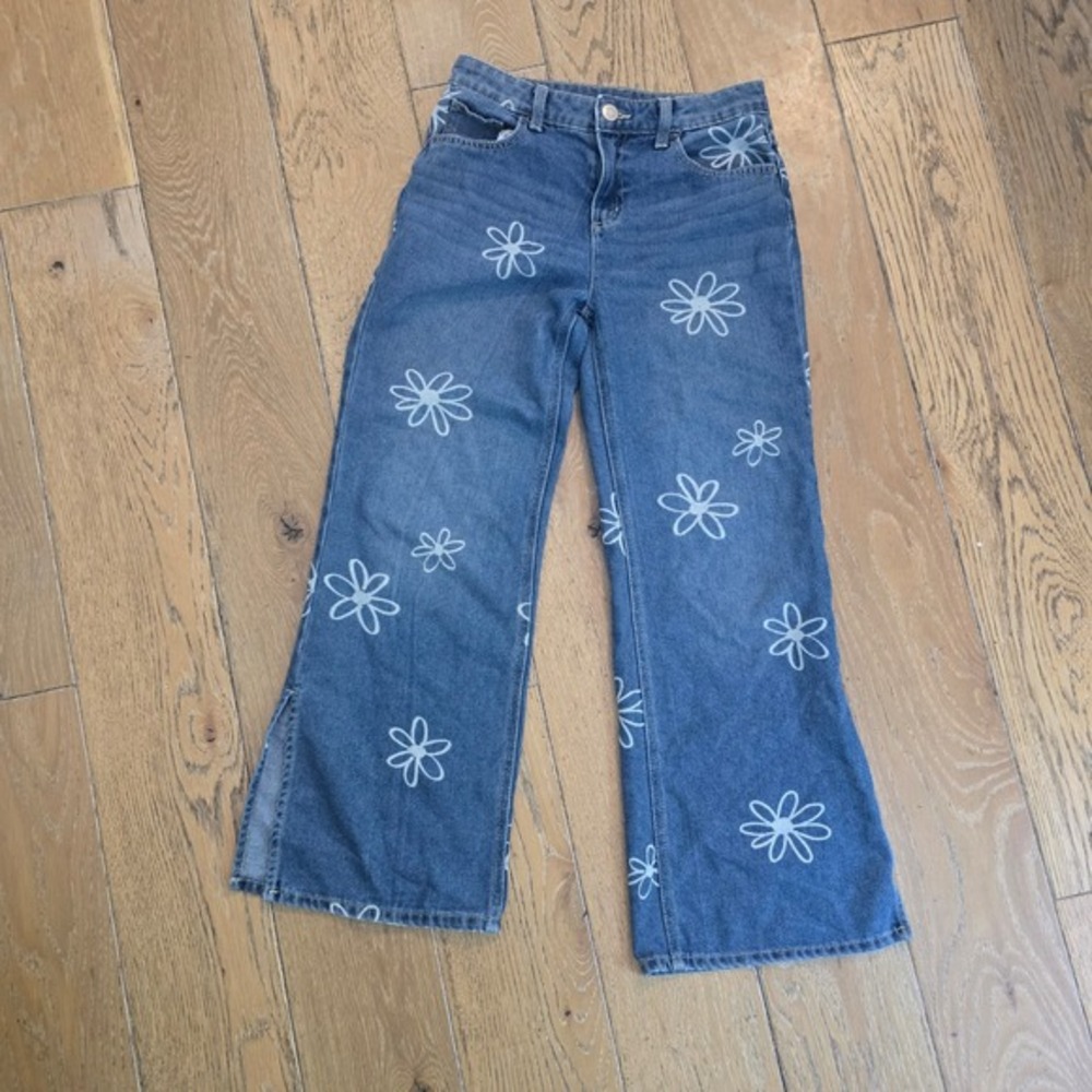 Wide leg bell flower print Justice girls‎ size 14